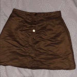 Brown suede skirt.